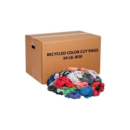 Monarch Brands Recycled Mixed Color Cut Rags 50 Lb. Box R020-C45-PU*50